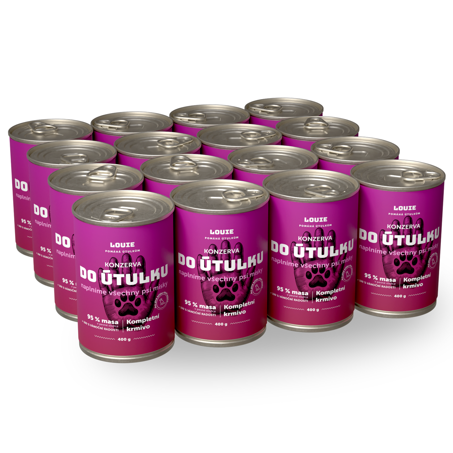 Balíček do útulku 16 ks, 400g - LOUIE pomáha útulkom