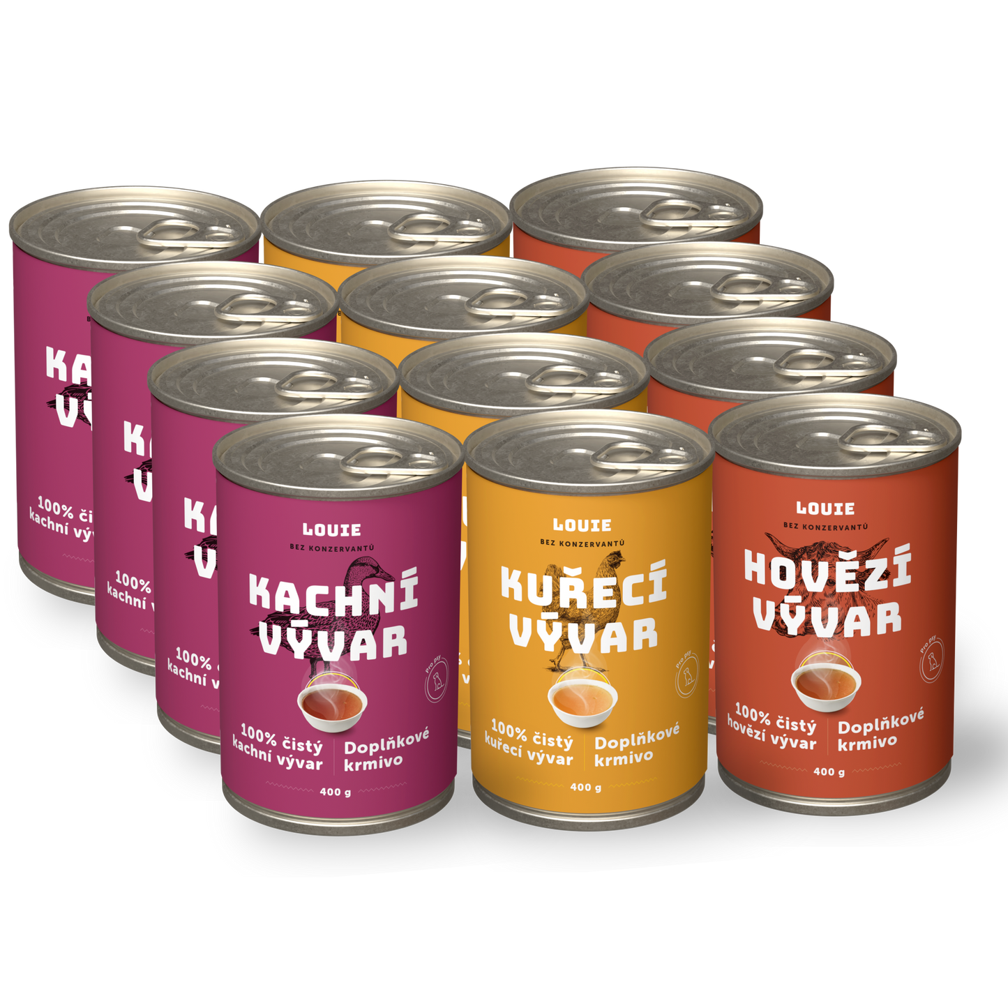 Výhodné balení 12 ks - mix vývarů 400g