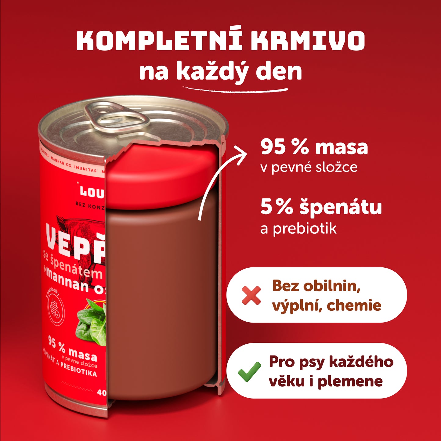 Vepřové se špenátem a prebiotiky 400g