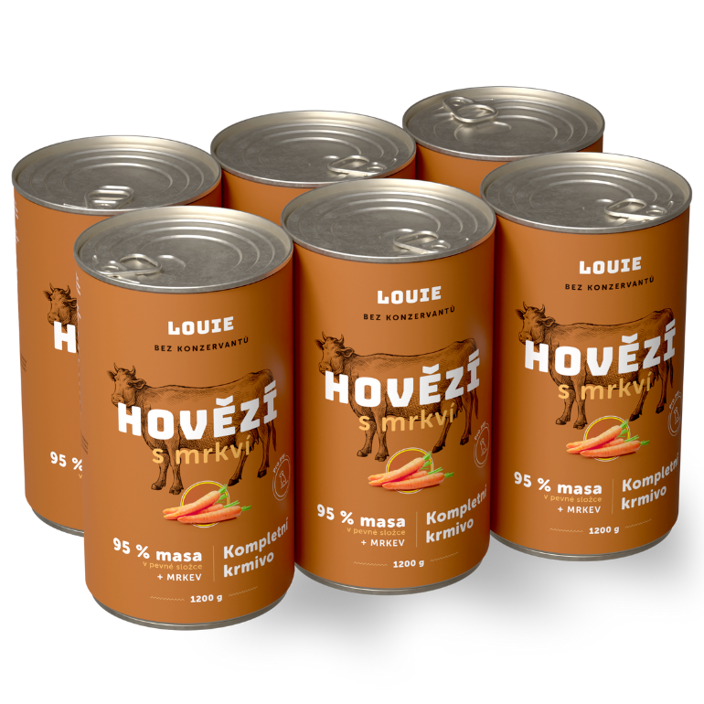 Výhodné balení 6ks - Hovězí s mrkví 1200g