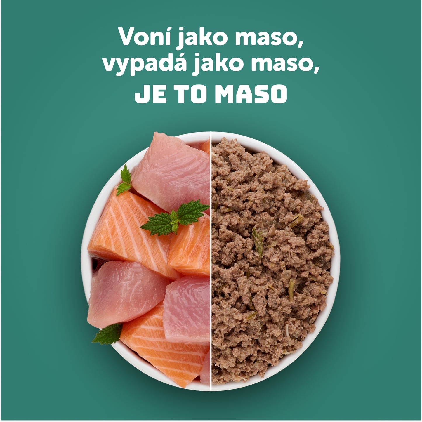 Krůtí s lososem a kopřivou 1200g