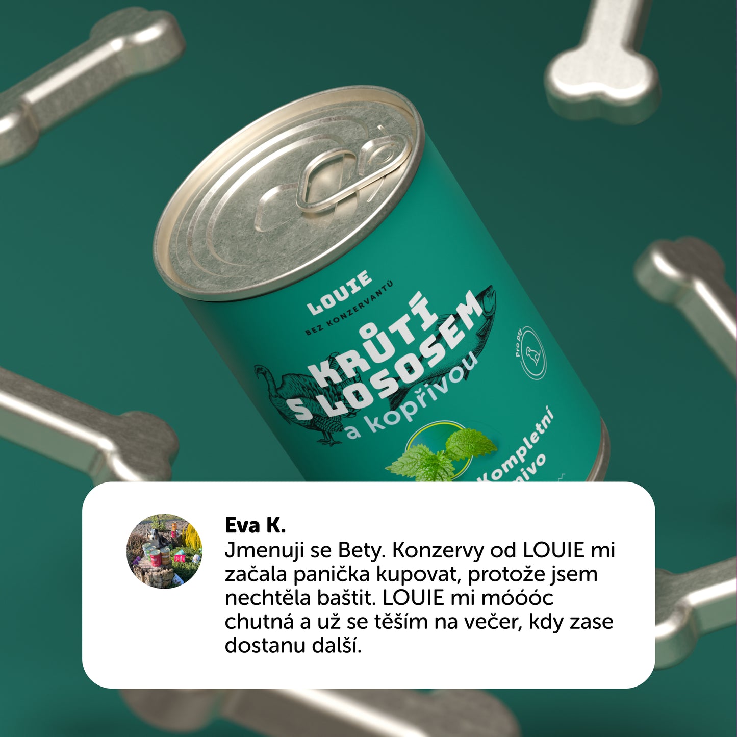 Krůtí s lososem a kopřivou 1200g