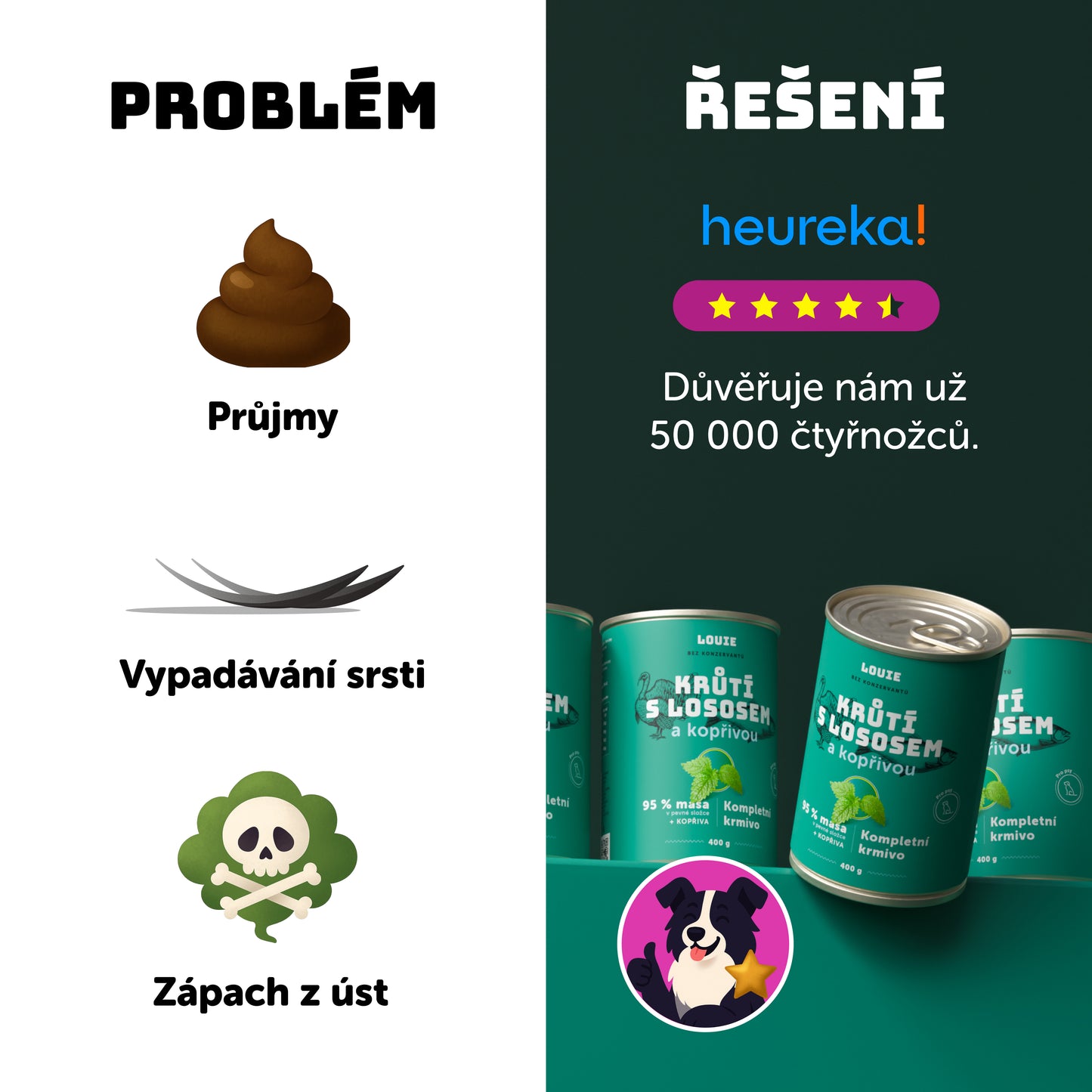 Krůtí s lososem a kopřivou 1200g