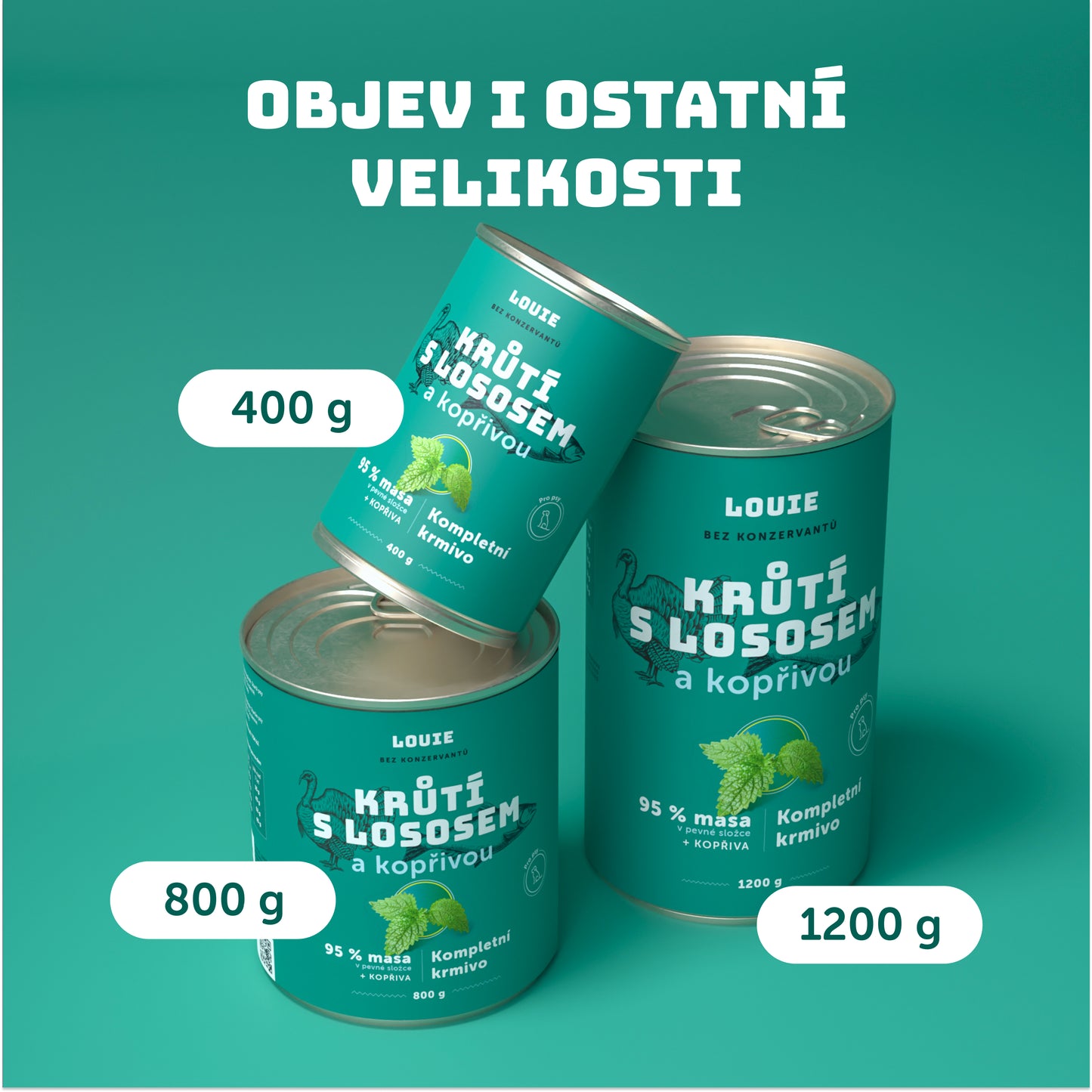 Krůtí s lososem a kopřivou 1200g