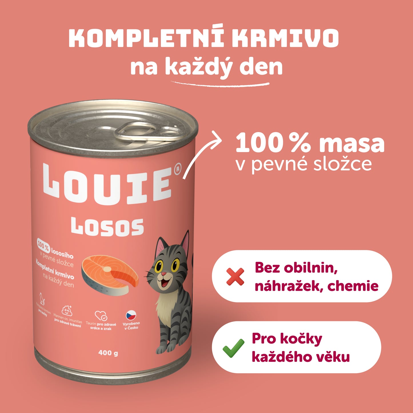 Výhodné balení 8 ks - Losos s prebiotiky 400g