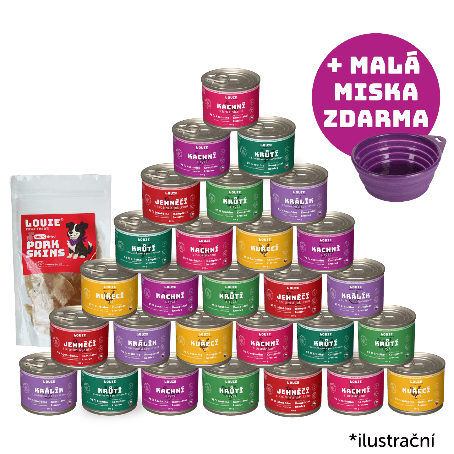 Cestovní balíček 28 ks - 200g + miska zdarma