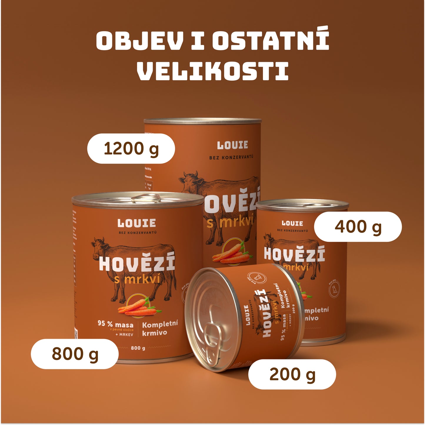 Výhodné balení 6ks - Hovězí s mrkví 800g