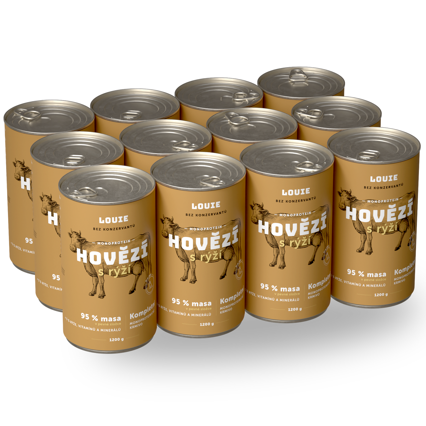 Výhodné balení 12ks - Hovězí s rýží 1200g
