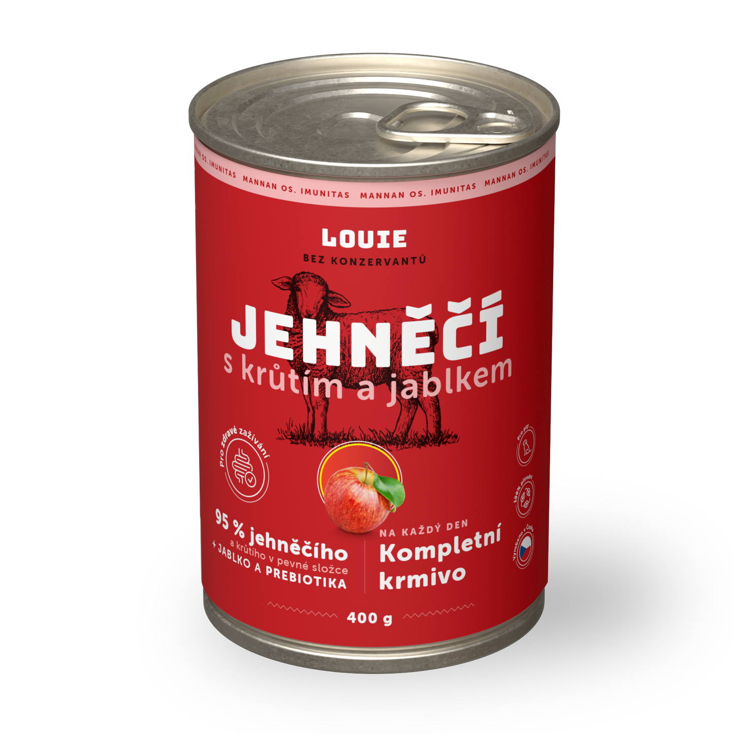 Jehněčí s krůtím, jablkem a prebiotiky 400g