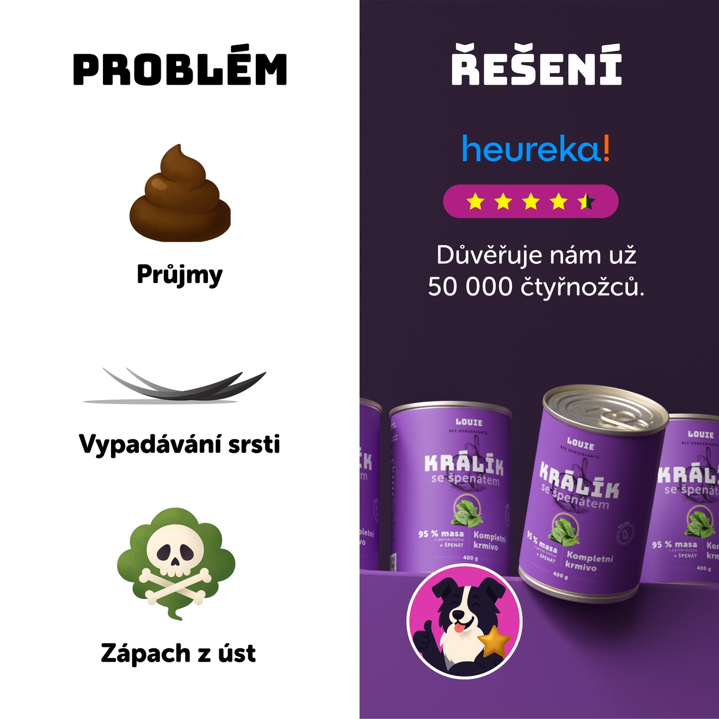 Králík s kuřecím, špenátem a prebiotiky 400g