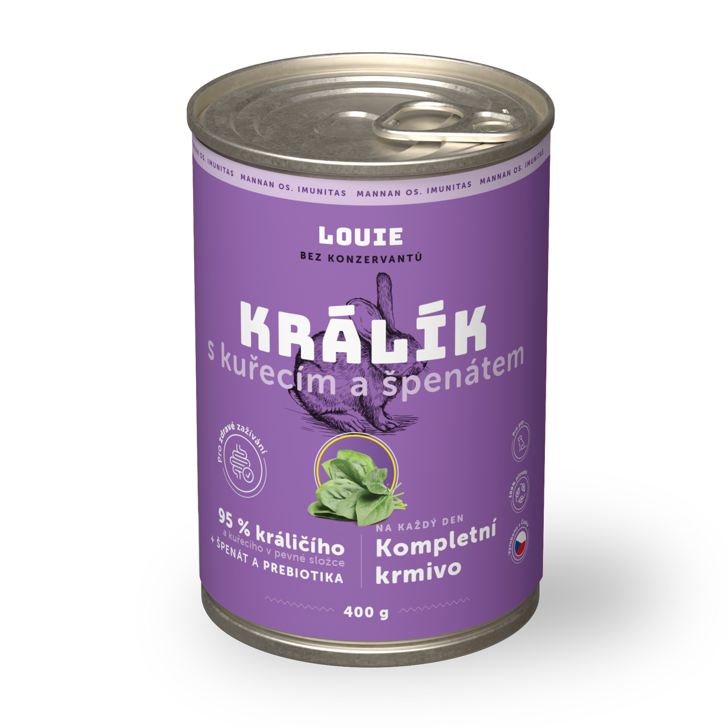 Králík s kuřecím, špenátem a prebiotiky 400g