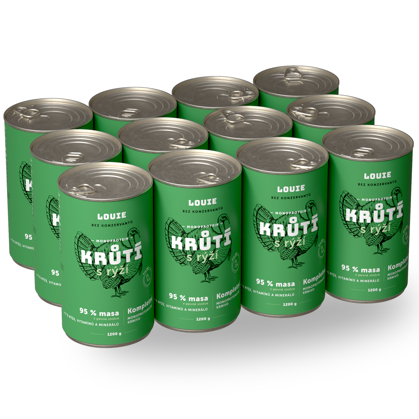 Výhodné balenie 12 ks - Morčacie s ryžou 1200g