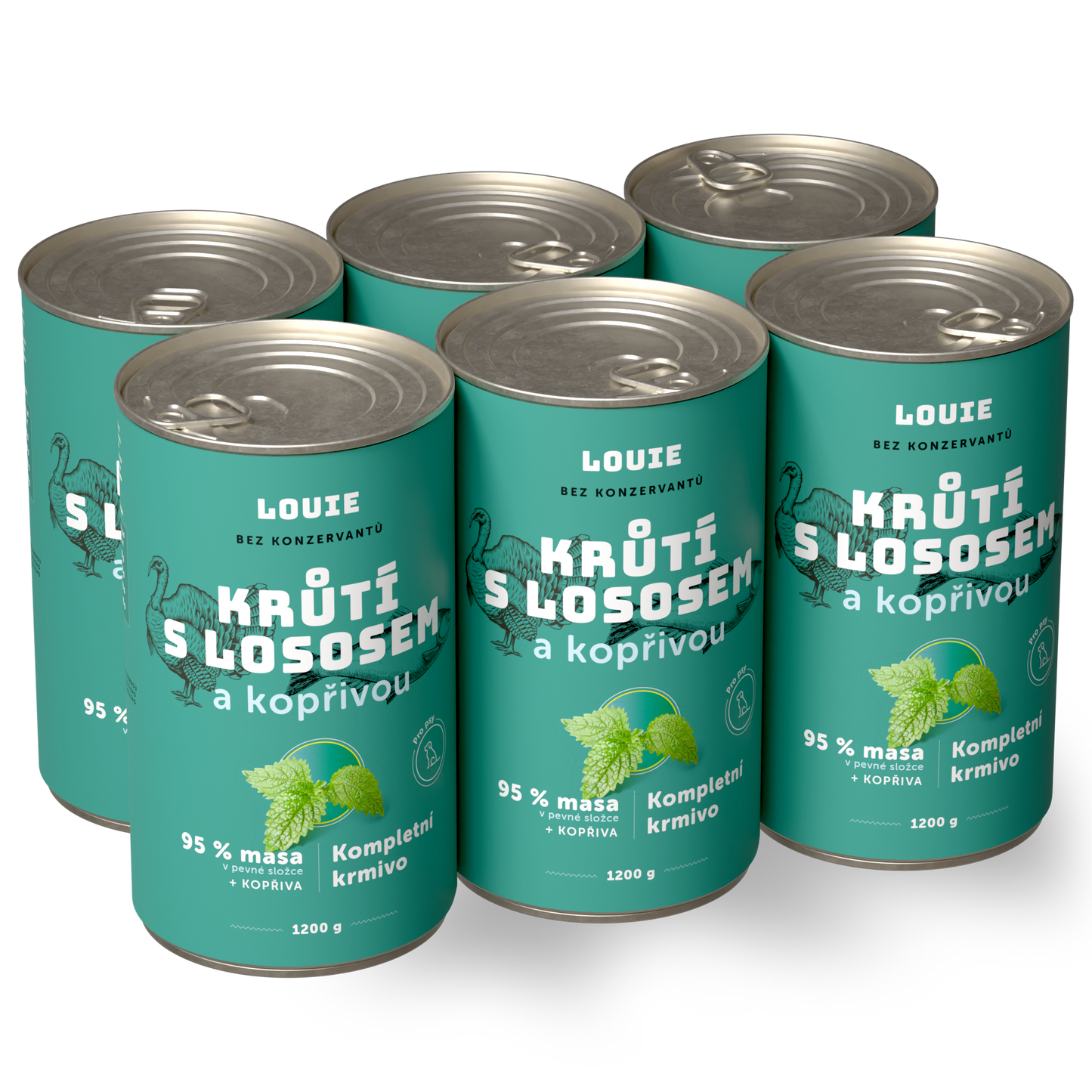 Vorteilspack – 6 x pute mit lachs und brennnessel  1200 g