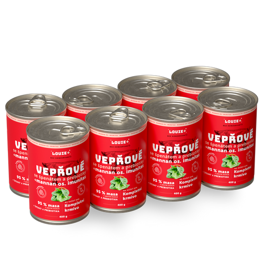 Výhodné balení 8ks - Vepřové se špěnátem a prebiotiky 400g