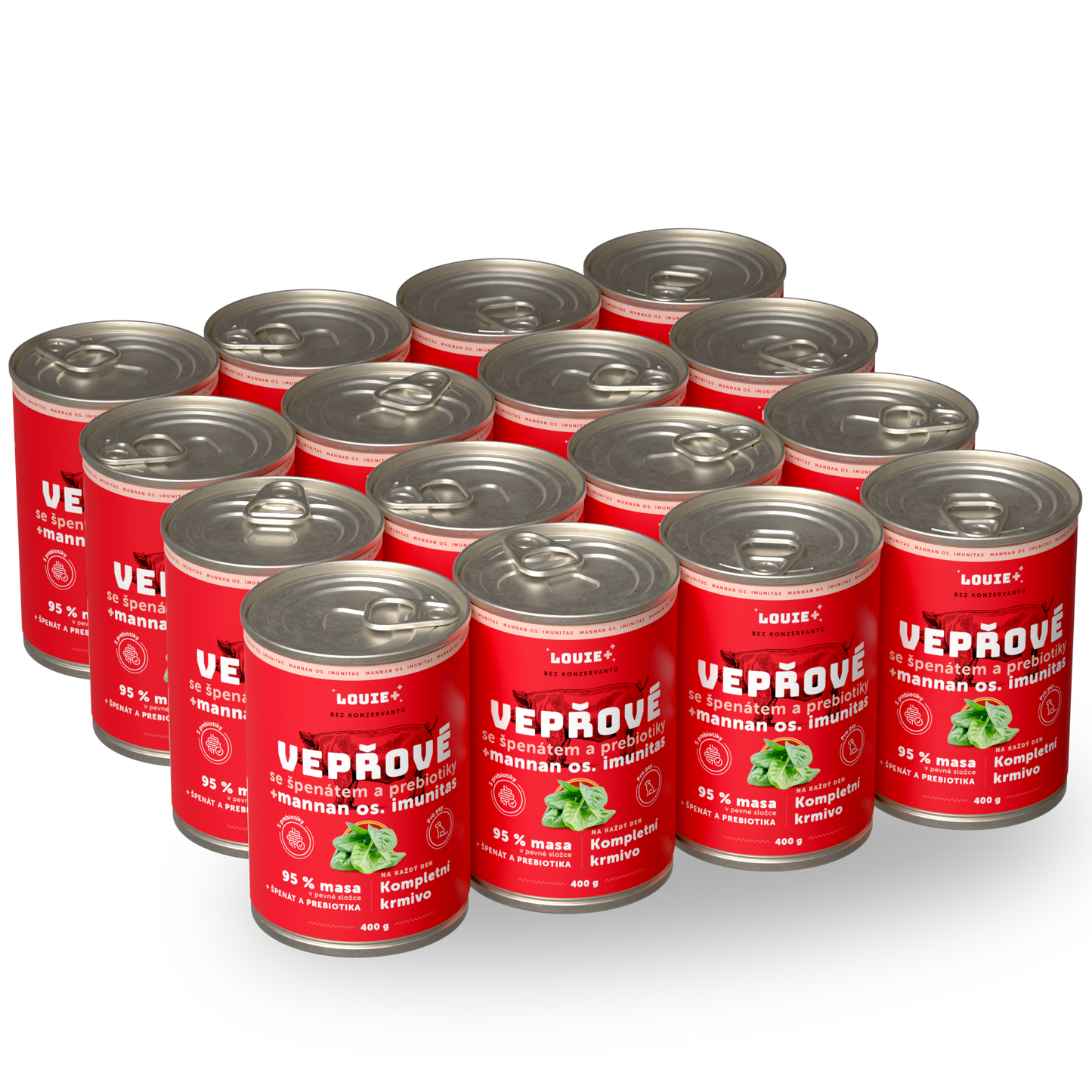 Vorteilspack – 16 x Schweinefleisch mit Spinat und Präbiotika 400 g