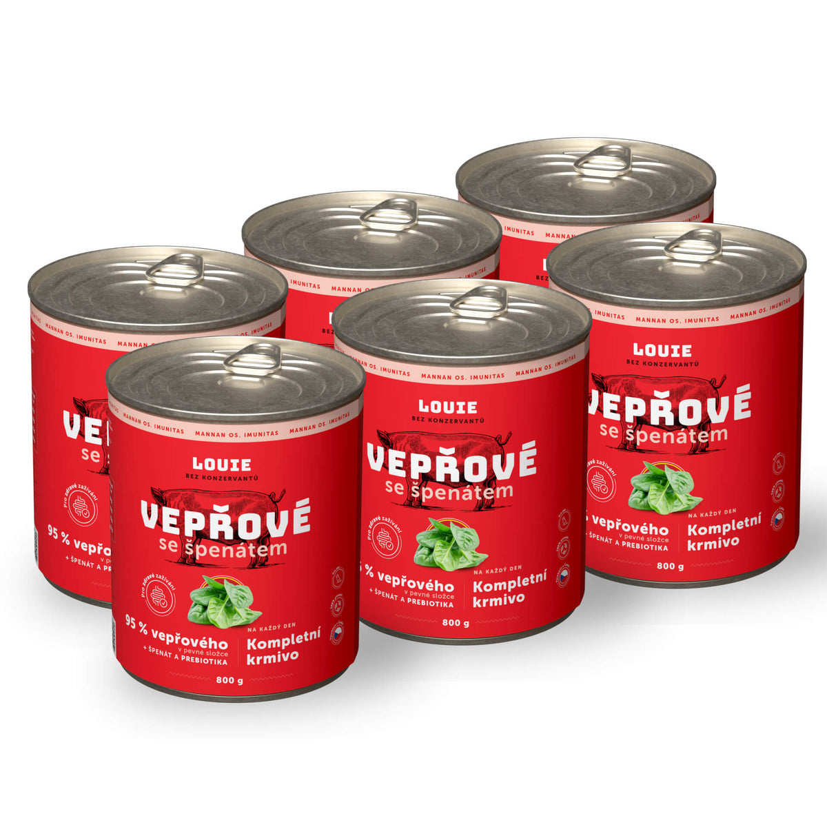 Vepřové se špenátem a prebiotiky | 6ks | 800g