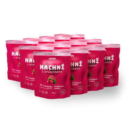 Balení kapsiček 12ks - Kachní s brusinkami a prebiotiky 300g