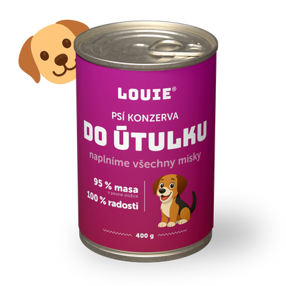 Konzerva do útulku 400 g - LOUIE pomáhá útulkom