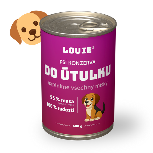 Psí konzerva do útulku 400g - LOUIE pomáhá útulkům