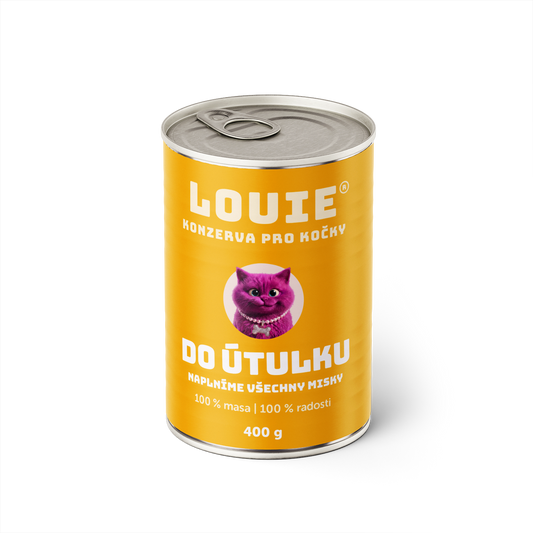 Kočičí konzerva do útulku 400g - LOUIE pomáhá útulkům