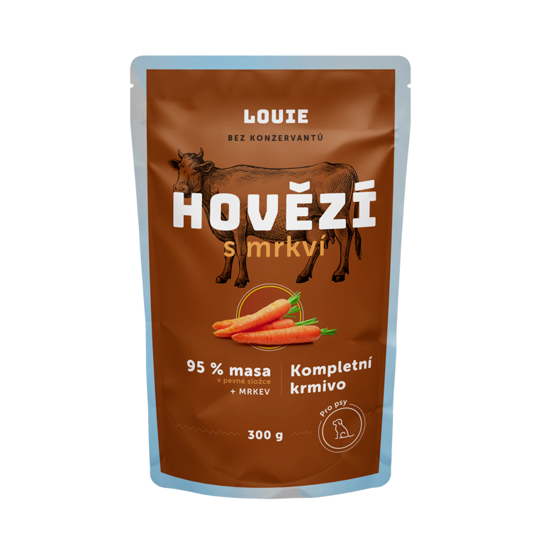 Balení kapsiček 12 ks - Hovězí s mrkví 300 g