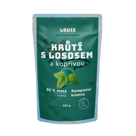 Krůtí kapsička s lososem a kopřivou 150g