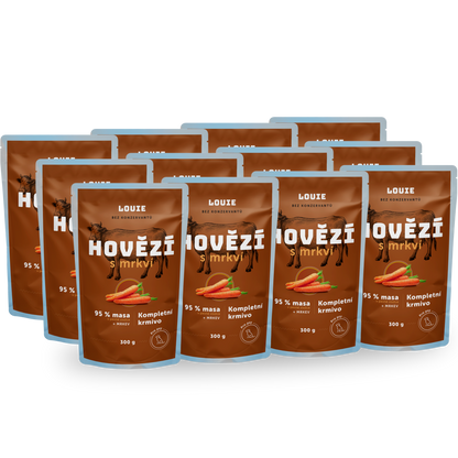 Balení kapsiček 12 ks - Hovězí s mrkví 300 g