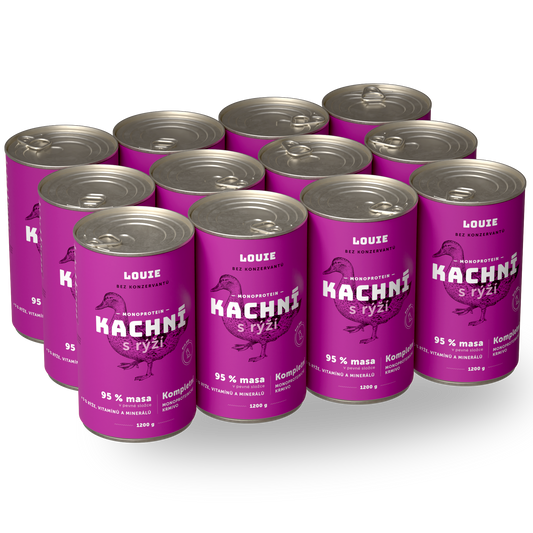 Výhodné balení 12ks - Kachní s rýží 1200 g