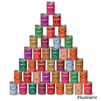 Ochutnávkový balíček bez kuřecího 40 ks - 400g