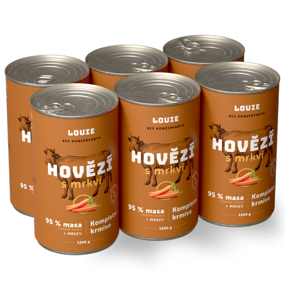 Výhodné balení 6ks - Hovězí s mrkví 1200g