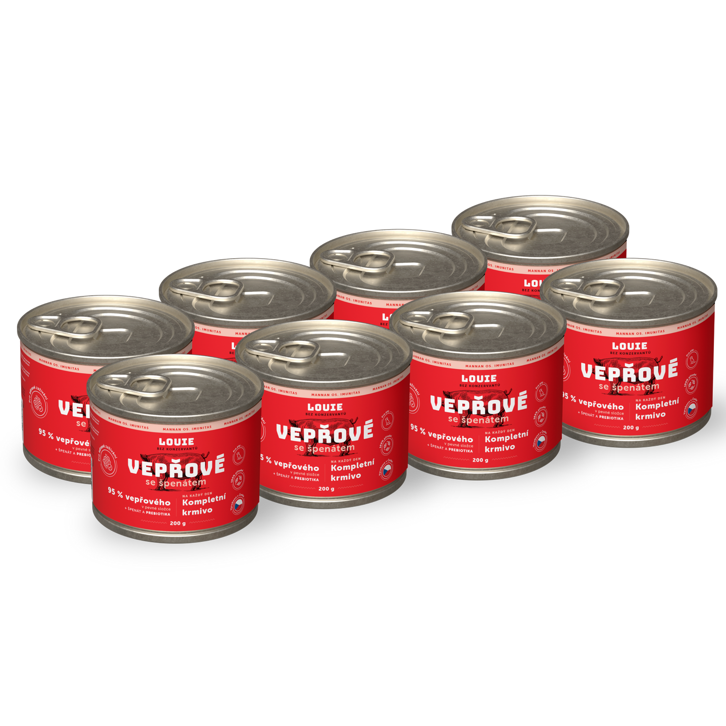 Výhodné balení 8ks - Vepřové se špenátem a prebiotiky 200g