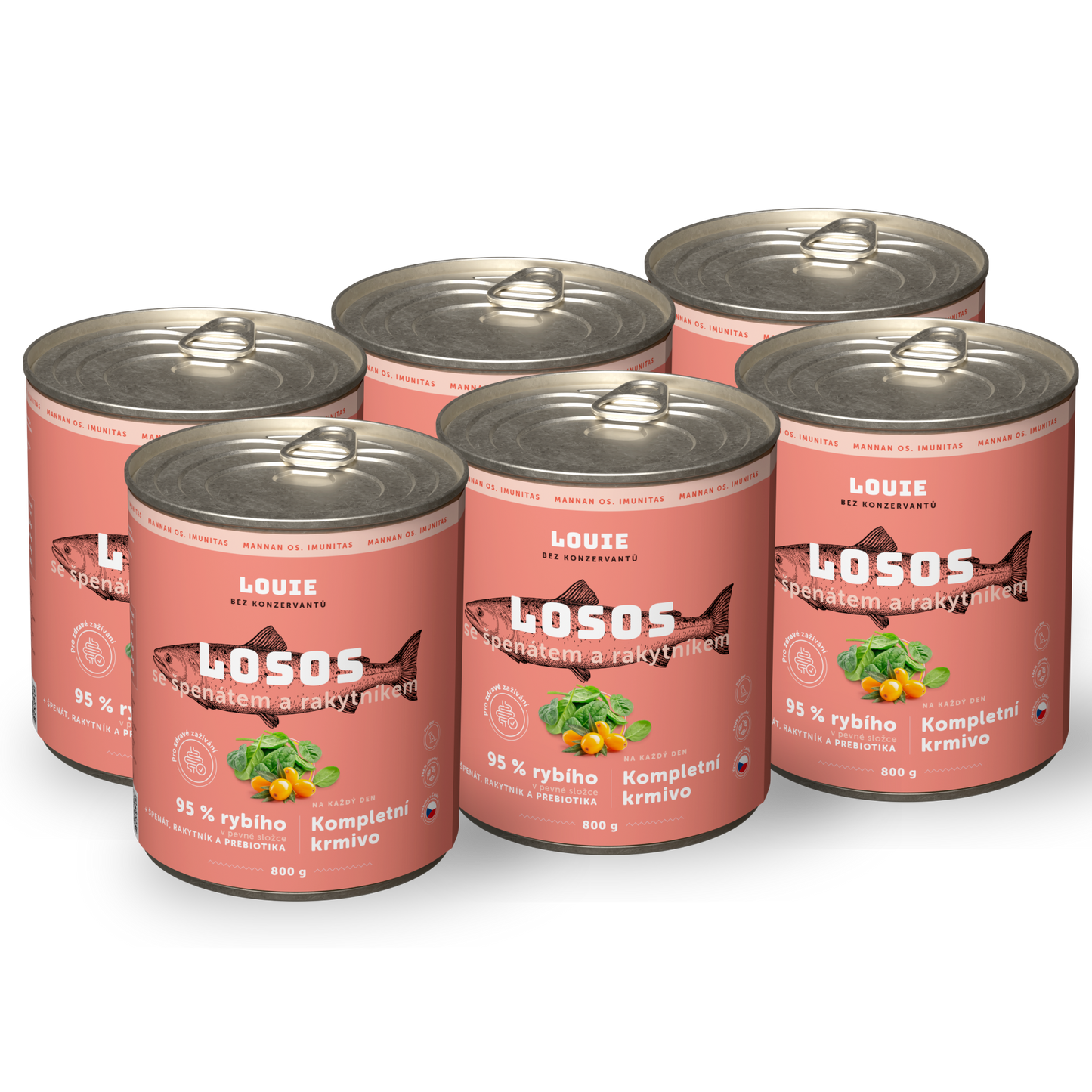 Výhodné balení 6ks - Losos s rakytníkem a prebiotiky 800g