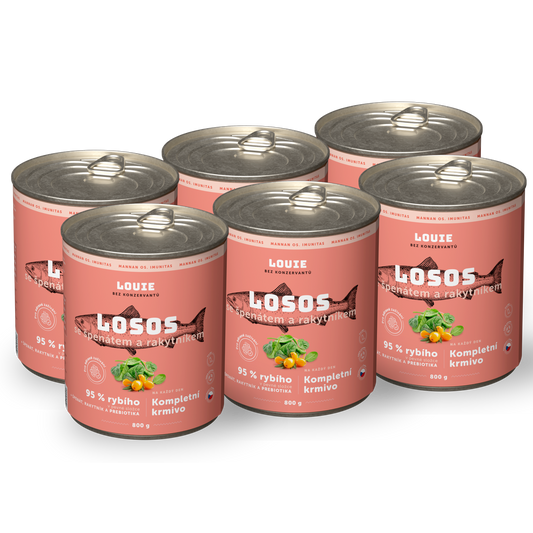 Výhodné balení 6ks - Losos s rakytníkem a prebiotiky 800g