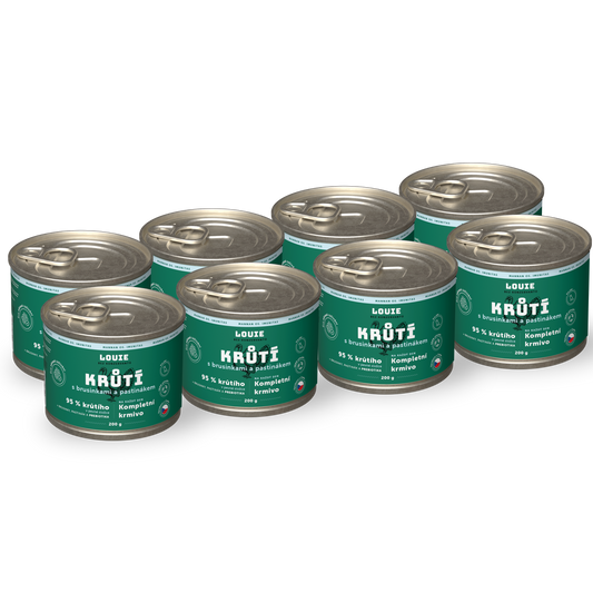 Výhodné balení 8ks - Krůtí s brusinkami, pastiňákem a prebiotiky 200g