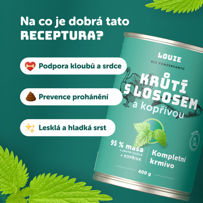 Krůtí s lososem a kopřivou 400g
