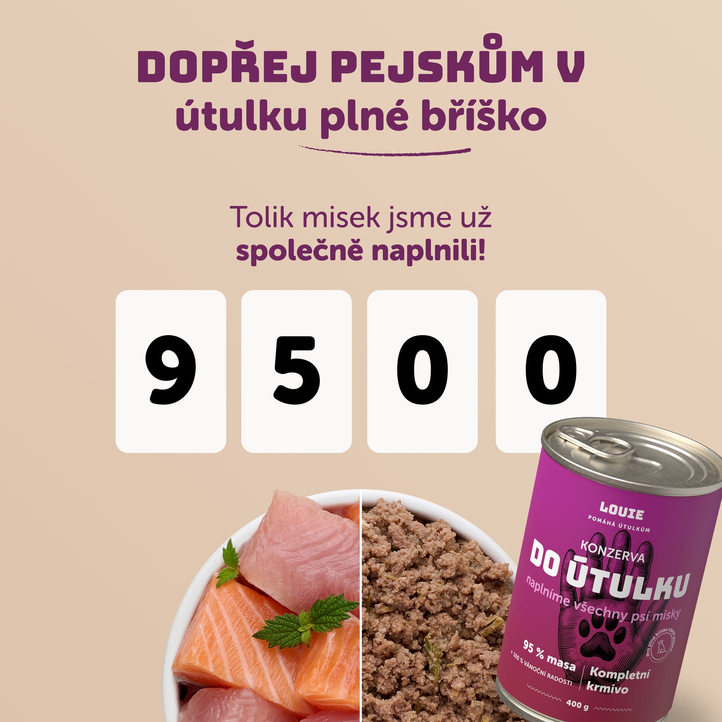 Balíček do útulku 16 ks, 400g - LOUIE pomáhá útulkům