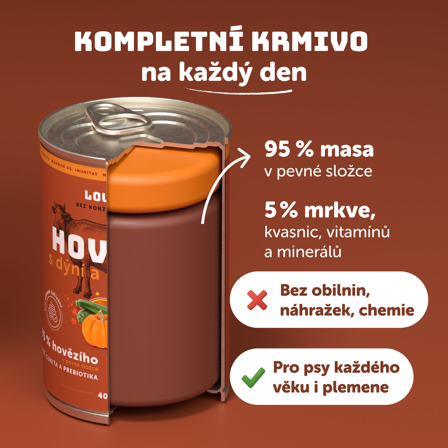 Výhodné balení 8ks - Hovězí s dýní, cuketou a prebiotiky 400g