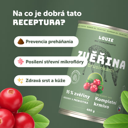 Výhodné balenie 16ks - Zvěřina s brusinkami a prebiotiky 400g