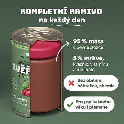 Výhodné balenie 16ks - Zvěřina s brusinkami a prebiotiky 400g