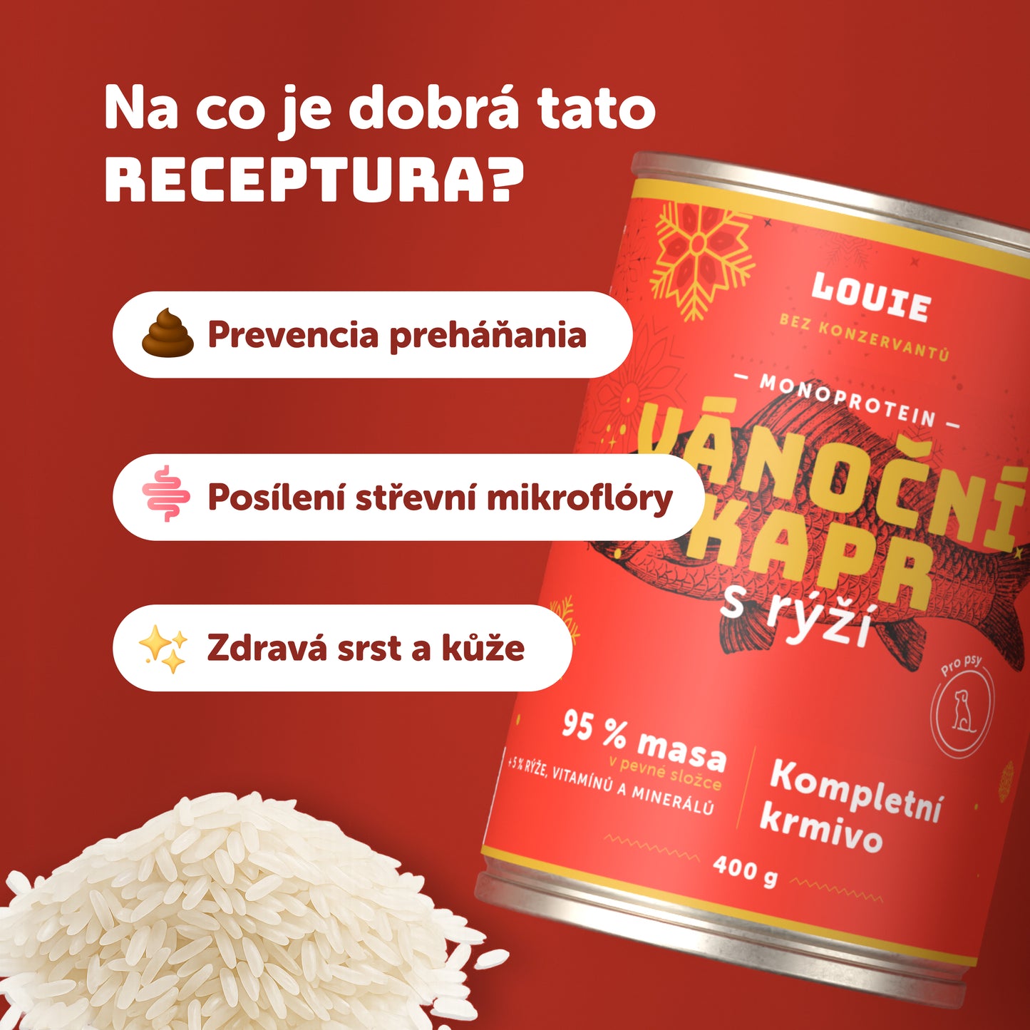 Výhodné balení 8ks - Vánoční kapr s rýží - 400g