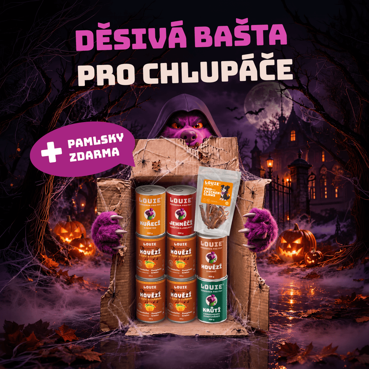 Halloweenský balíček | 8ks | 400g + pamlsky zdarma