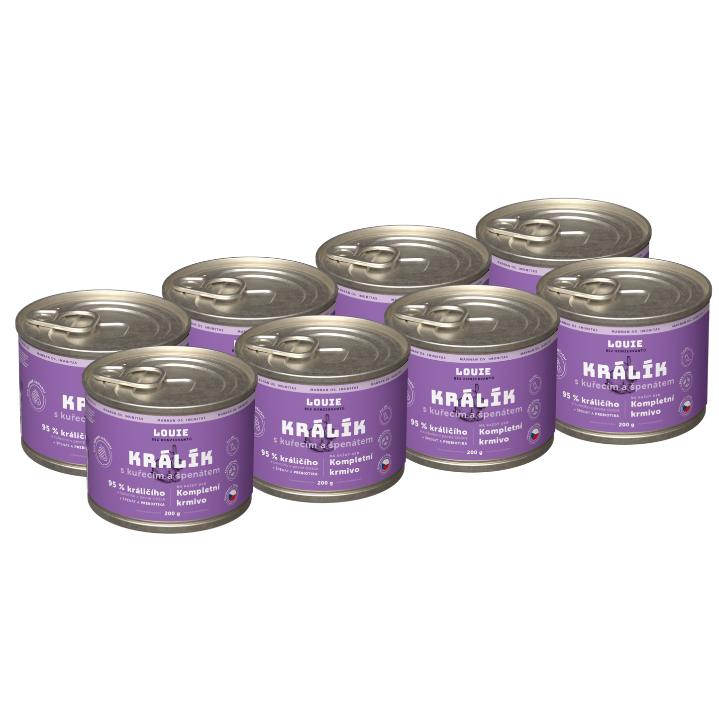 Výhodné balení 8ks - Králik s kuřecím a prebiotiky 200g