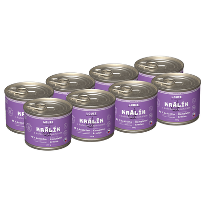 Výhodné balení 8ks - Králik s kuřecím a prebiotiky 200g