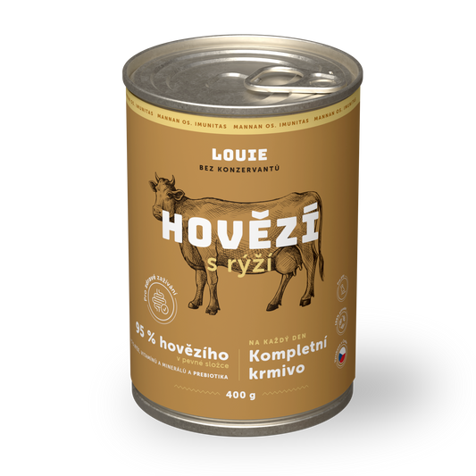 Hovězí s rýží a prebiotiky 400g