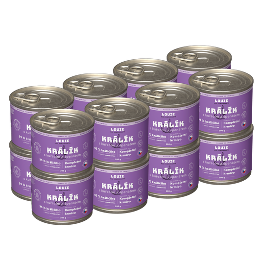 Králík s kuřecím a prebiotiky | 16ks | 200g