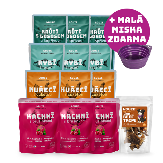 Mix kapsiček na cesty | 12ks | 300g + cestovní miska zdarma