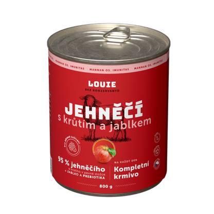 Jehněčí s krůtím, jablkem a prebiotiky 800g