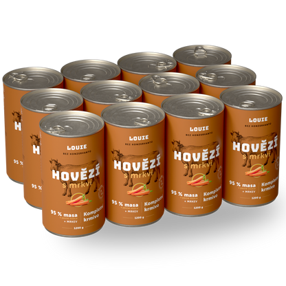 Výhodné balení 12 ks - Hovězí s mrkví 1200g