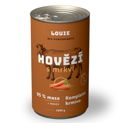 Výhodné balení 12 ks - Hovězí s mrkví 1200g