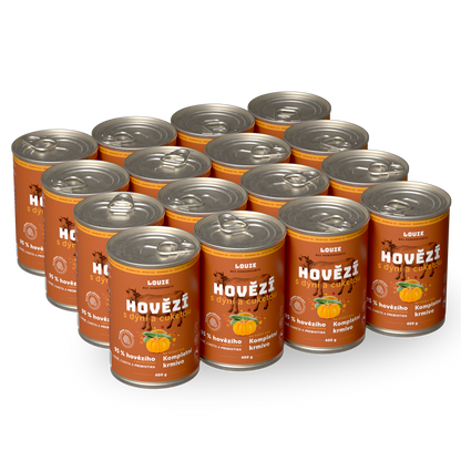 Výhodné balenie 16ks - Hovězí s dýní, cuketou a prebiotikama 400g